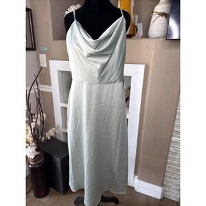 Adrianna Papell Dress Green Satin Size 10 NWT Retail $179 Whimsical Fairy